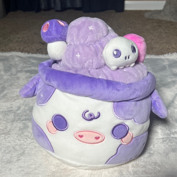 Cuddle Barn Other - Cuddle Barn Plush Goals Moksha Mooshake Cow Series 2 Purple Goth Kawaii Plushie